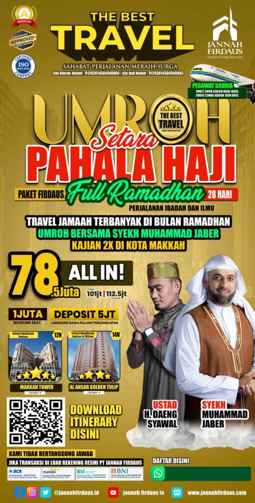 Paket Umroh Jannah Firdaus Full Ramadhan Firdaus