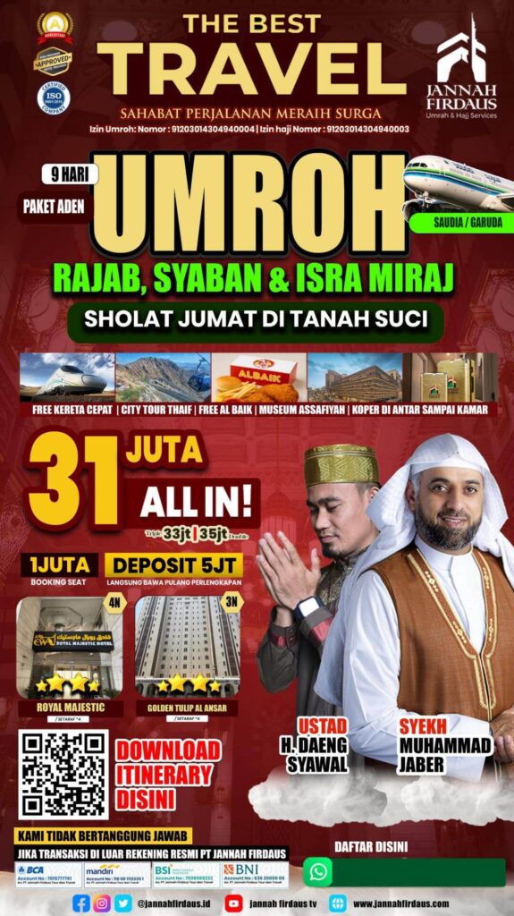 Umroh paket Aden 9 Hari Jannah Firdaus